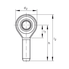 桿端軸承 GAKSR12-PS, 根據(jù) DIN ISO 12 240-4 標準，特種鋼材料，帶右旋外螺紋，免維護