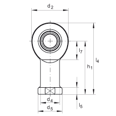 桿端軸承 GIL12-DO, 根據 DIN ISO 12 240-4 標準，帶左旋內螺紋，需維護