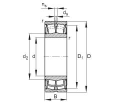 帶密封的調(diào)心滾子軸承 WS22226-E1-XL-2RSR, 兩側(cè)唇密封，用于連鑄加工