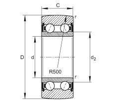 滾輪 LR5308-2HRS-TVH-XL, 雙向，兩側(cè)密封