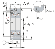 推力角接觸球軸承軸承 ZKLF100200-2Z-XL, 雙向，螺釘安裝，兩側(cè)間隙密封