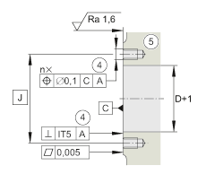 角接觸球軸承單元 DKLFA40140-2RS, 雙向，螺釘安裝，兩側(cè)唇密封，帶平端的法蘭