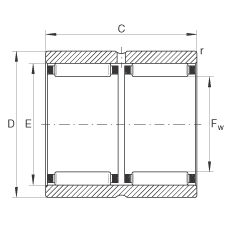 滾針軸承 RNAO60X78X40-ZW-ASR1-XL, 無(wú)擋邊，雙列