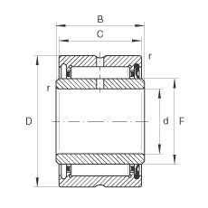 滾針軸承 NA4909-RSR-XL, 尺寸系列 49，單側(cè)唇密封