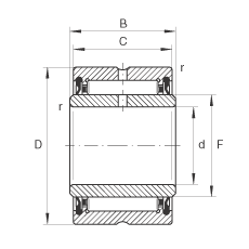 滾針軸承 NA4909-2RSR-XL, 尺寸系列 49，兩側(cè)唇密封