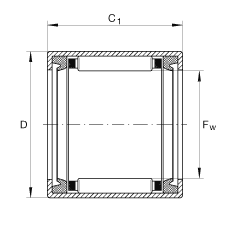 開(kāi)式?jīng)_壓外圈滾針軸承 SCE49-PP, 雙側(cè)唇密封，根據(jù) ABMA 18.2 - 1982，英制