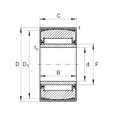 調(diào)心滾針軸承 PNA40/62-XL, 帶內(nèi)圈