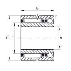 滾針/角接觸球軸承 NKIA5914-XL, 根據(jù) DIN 5 429-2 標(biāo)準(zhǔn)的單向推力軸承組件