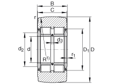 支撐型滾輪 NNTR130X310X146-2ZL, 滿(mǎn)裝滾子，軸向引導(dǎo)，中檔邊，兩側(cè)帶迷宮式密封蓋