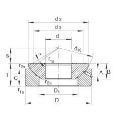 推力關(guān)節(jié)軸承 GE10-AX, 根據(jù) DIN ISO 12 240-3 標(biāo)準(zhǔn)，需維護(hù)