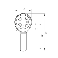 桿端軸承 GAKL8-PB, 根據(jù) DIN ISO 12 240-4 標(biāo)準(zhǔn)，帶左旋外螺紋，需維護(hù)