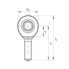 桿端軸承 GAL80-UK-2RS, 根據(jù) DIN ISO 12 240-4 標(biāo)準(zhǔn)，帶左旋外螺紋，免維護(hù)，兩側(cè)唇密封