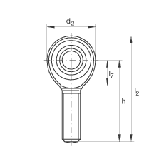 桿端軸承 GAKL8-PW, 根據(jù) DIN ISO 12 240-4 標準，帶左旋外螺紋，免維護