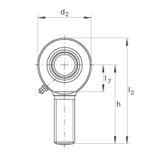 桿端軸承 GAL80-DO-2RS, 根據(jù) DIN ISO 12 240-4 標(biāo)準(zhǔn)，帶左旋外螺紋，需維護(hù)，兩側(cè)唇密封