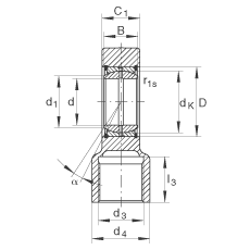 液壓桿端軸承 GIHRK100-DO, 根據(jù) DIN ISO 12 240-4 標(biāo)準(zhǔn)，帶右旋螺紋夾緊裝置，需維護(hù)