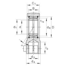 液壓桿端軸承 GIHRK50-DO, 根據(jù) DIN ISO 12 240-4 標(biāo)準(zhǔn)，帶右旋螺紋夾緊裝置，需維護(hù)