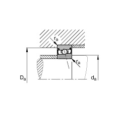 主軸軸承 HSS71901-E-T-P4S, 調節(jié)，成對安裝，接觸角 α = 25°，兩側唇密封，非接觸，限制公差