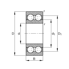 深溝球軸承 4218-B-TVH, 根據(jù) DIN 625-3 標(biāo)準(zhǔn)的主要尺寸，雙列