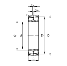 調(diào)心滾子軸承 241/900-B-K30-FB1, 根據(jù) DIN 635-2 標(biāo)準(zhǔn)的主要尺寸，錐孔，錐度 1:30