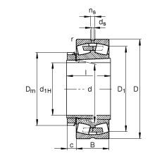 調(diào)心滾子軸承 23138-E1A-XL-K-M + H3138, 根據(jù) DIN 635-2 標(biāo)準(zhǔn)的主要尺寸，帶錐孔和緊定套